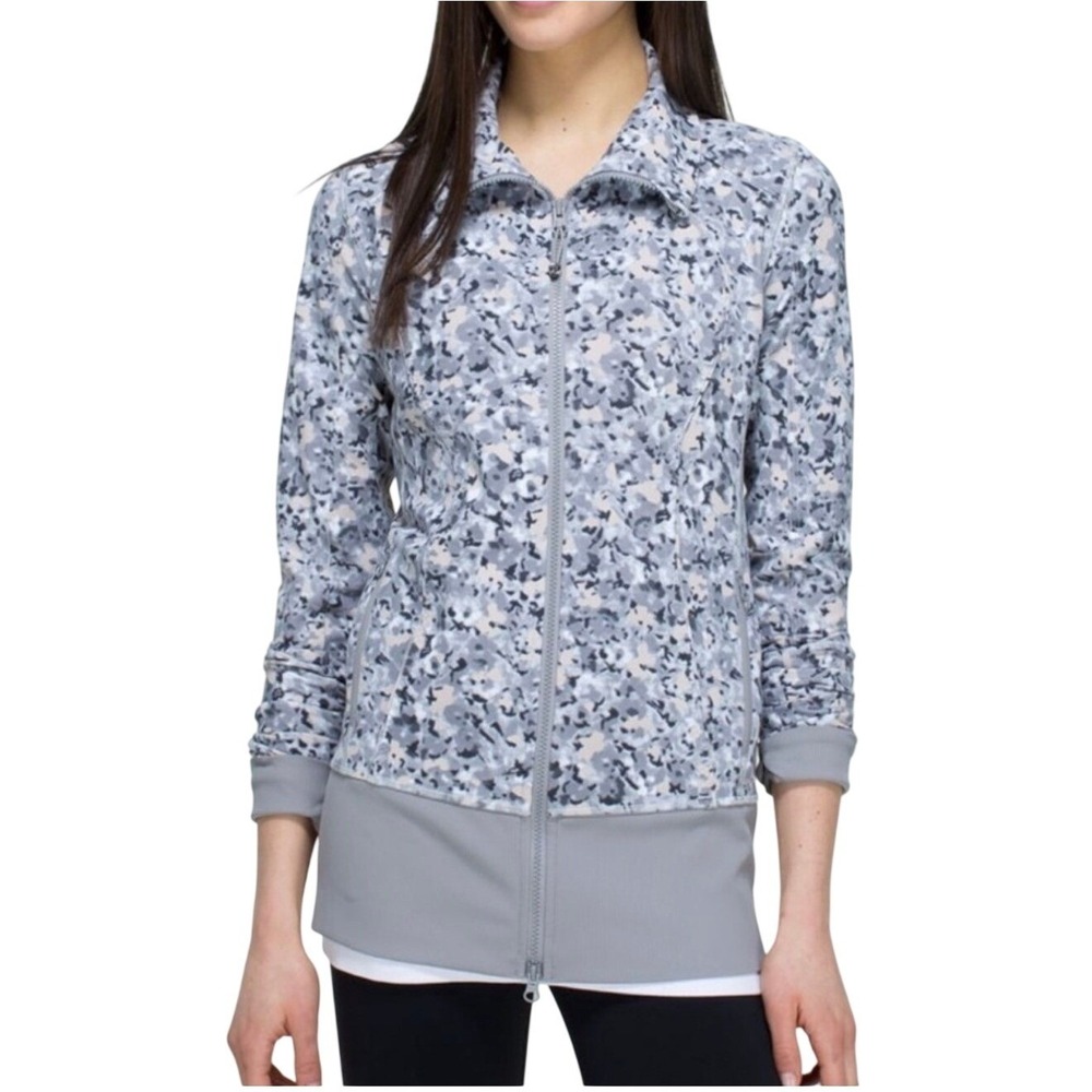 Lululemon Define Jacket Grey/Taupe abstract Full Zip Jacket Grey Size 10